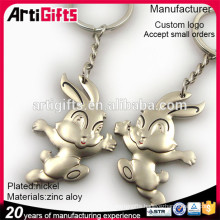 Promotion cheap 3D zinc alloy rabbit foot keychain